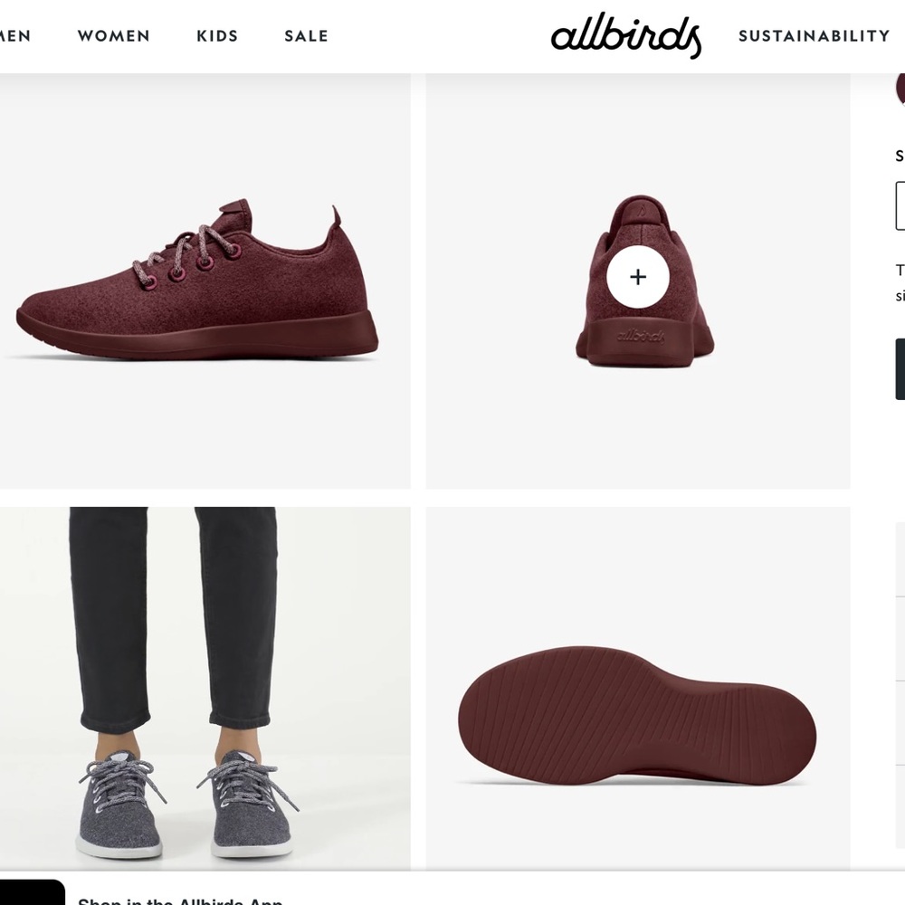 All birds maroon wool shoes size XS size 5